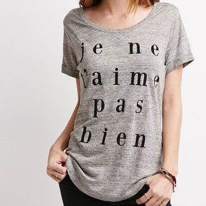 NWT Forever 21 Grey Linen Size Large T-Shirt